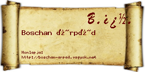 Boschan Árpád névjegykártya